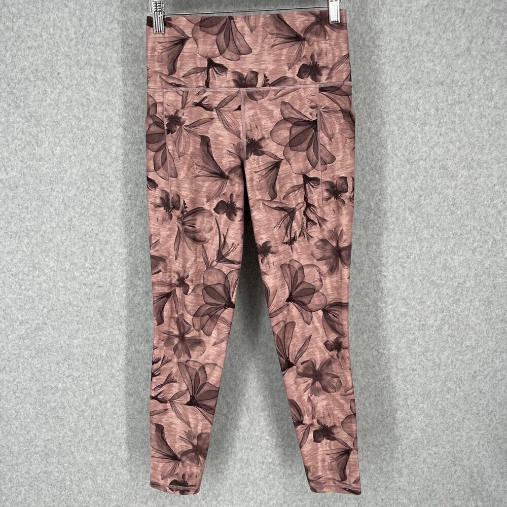 Athleta Salutation Stash Pocket II 7/8 Legging Size S Pink Floral Print Casual